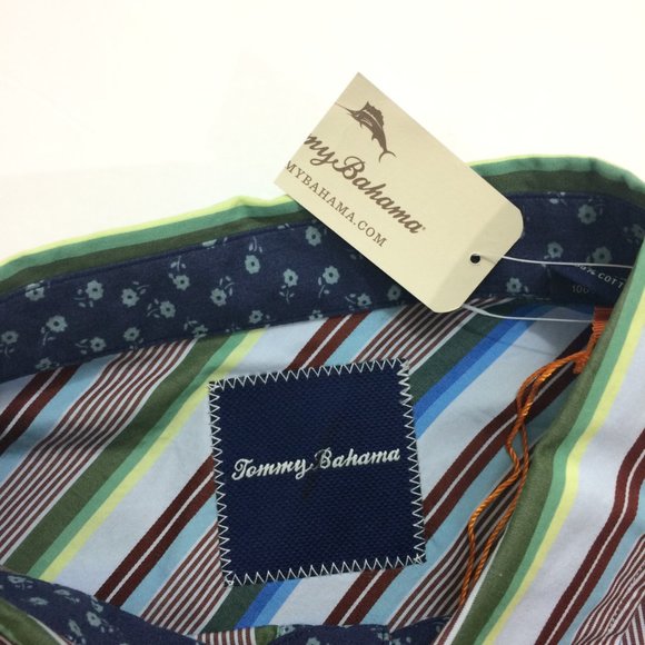 Tommy Bahama Mens Shirt Bravo Sunset Surf Stripes - Picture 10 of 16